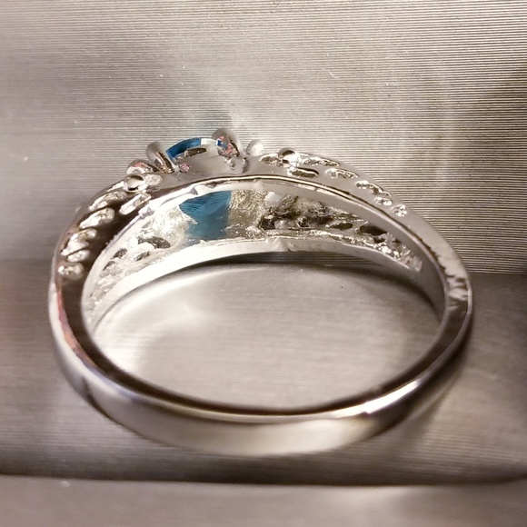 2CT Blue Topez with White Sapphire Sterling Silver - Picture 5 of 5